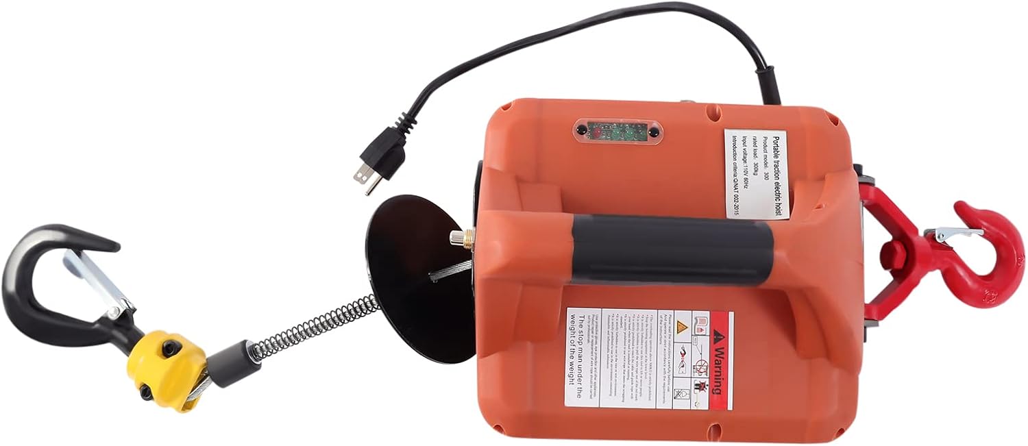 3 in 1 Electric Hoist Winch, 1100LBS Portable Electric Winch, Hoist Lift Beam, Electric Winch with Remote, Hoist Lift for Homes, Warehouses, Construction Lifting Towing