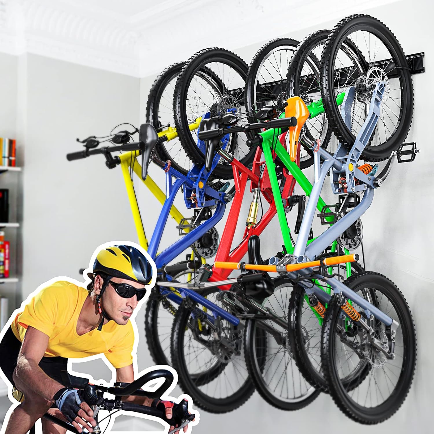 Heavy Duty Garage Bike Storage Rack Wall,Cycling Hanger Bike Wall Mount,Bicycle Storage Rack For Garage Bikes Organizer Space Saving