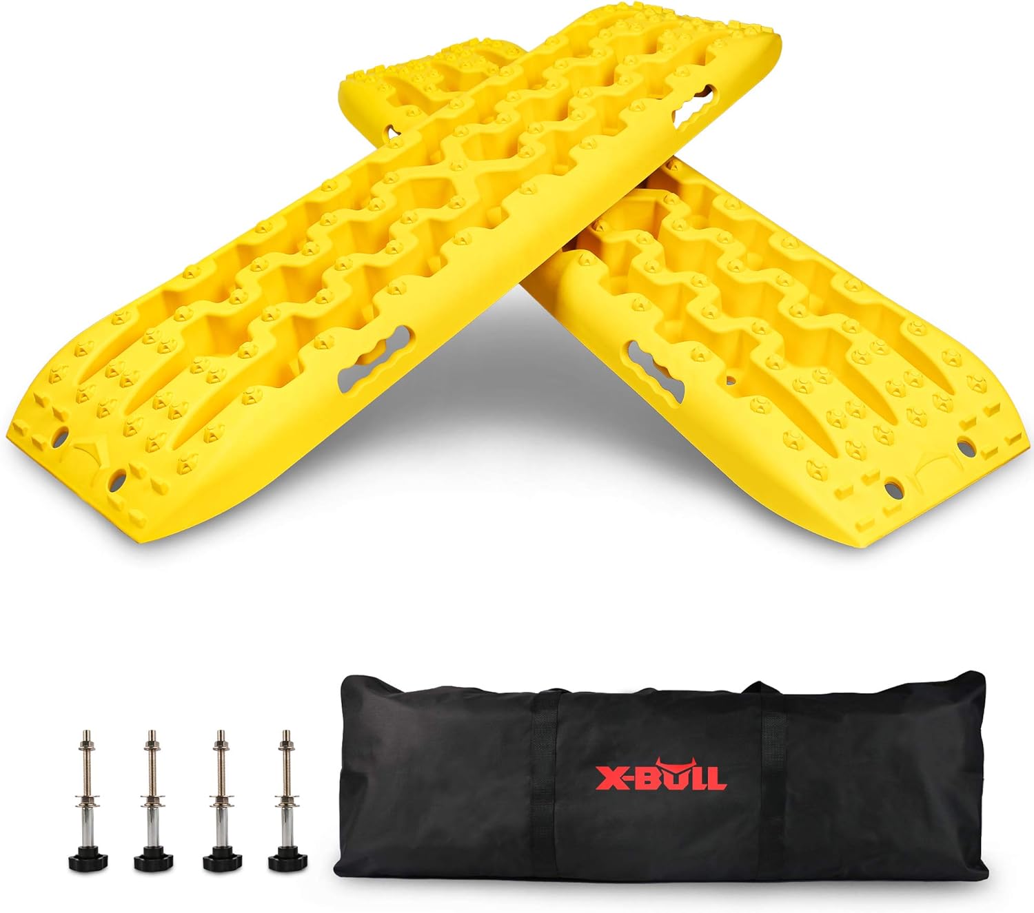 X-BULL New Recovery Traction Tracks Sand Mud Snow Track Tire Ladder 4WD (Yellow, 3gen)