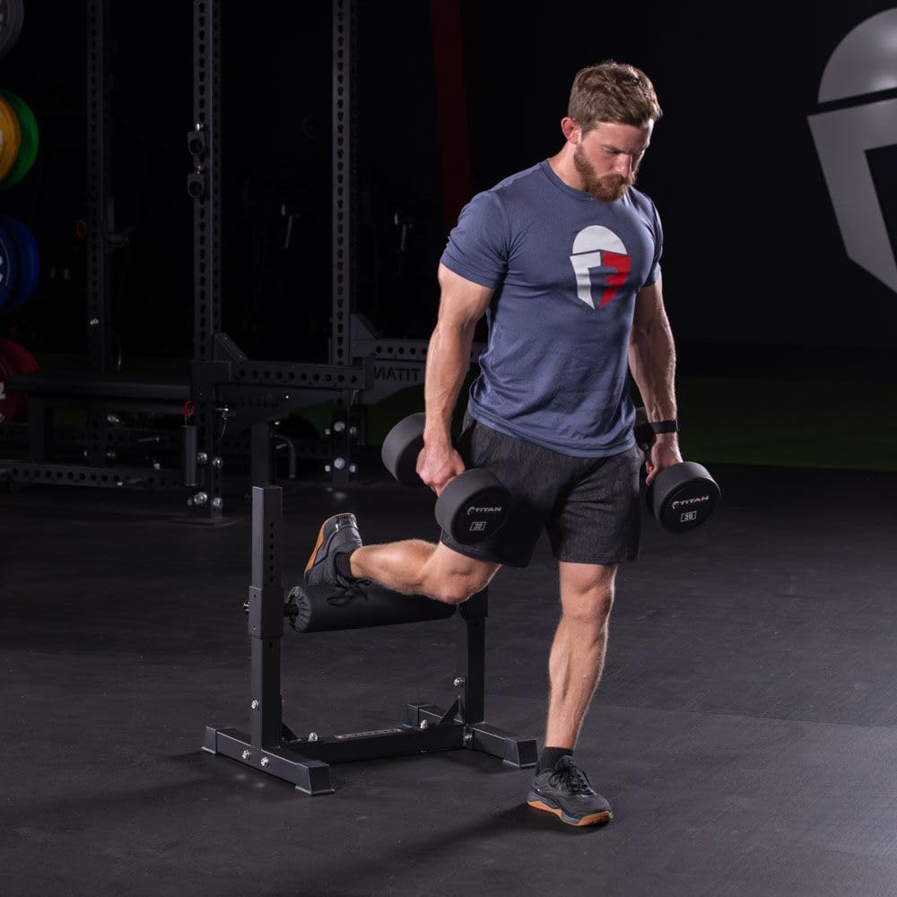 Titan Fitness Single Leg Squat Roller, Stand-Alone Bulgarian Split Squat Lower Body Specialty Machine
