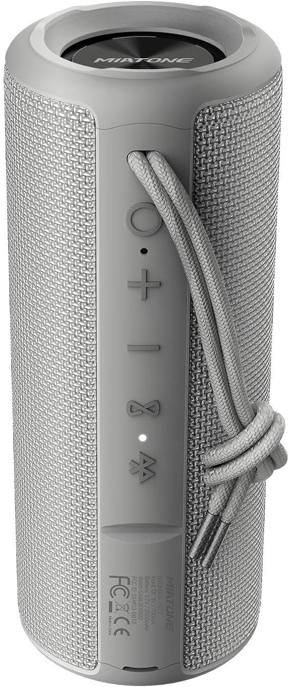 MIATONE Outdoor Portable Bluetooth Speakers Waterproof Wireless Speaker for Camping (Black)