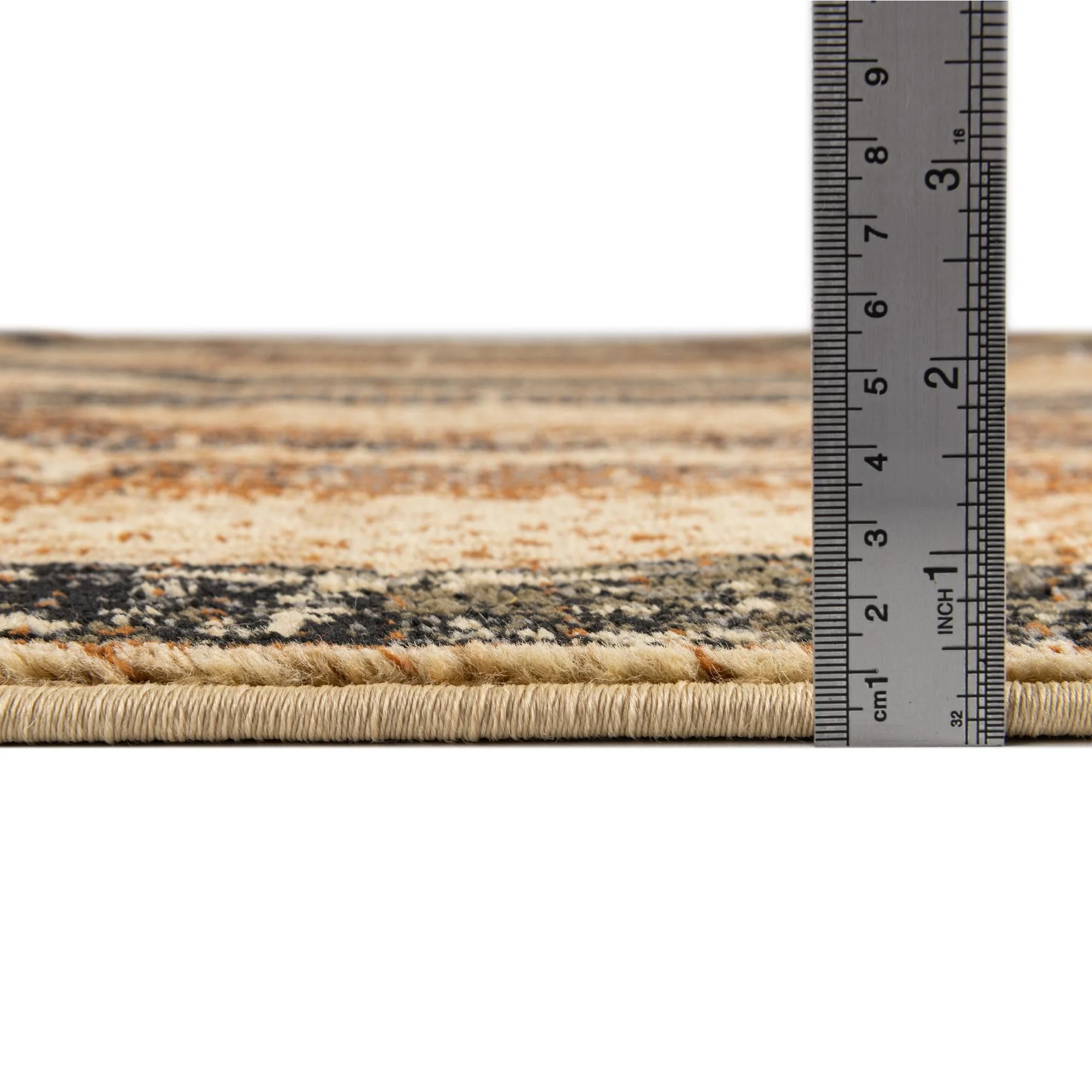 Rugs.com Saturn Collection Rug – 8 Ft Octagon Beige Cream Medium Rug Perfect For Living Rooms, Kitchens, Entryways