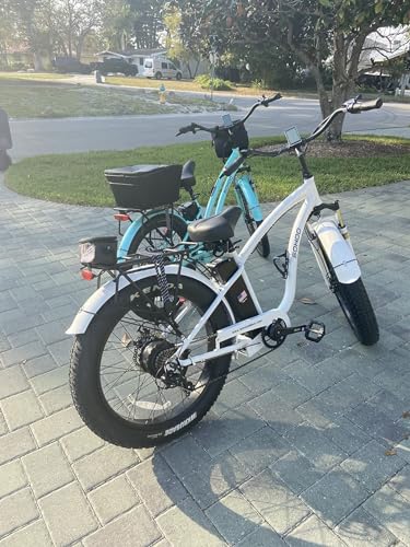 Soumye Beach Cruiser E-Bike 1050W Pack Watts Motor 48V/768WH Lithium Battery 26”x4.0 Fat Tire Max Speed 28m/h Step-Thru M5 Larger Size Display 7 Gears for Adults