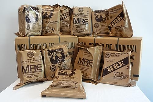 Food Dude 82nd Military MRE Surplus - 2026 Inspection - Meals Ready to Eat Military Meals with Heater Packs - 1250 Calories per MRE Full Meals - A and B Cases 24 COMBO Emergency Food