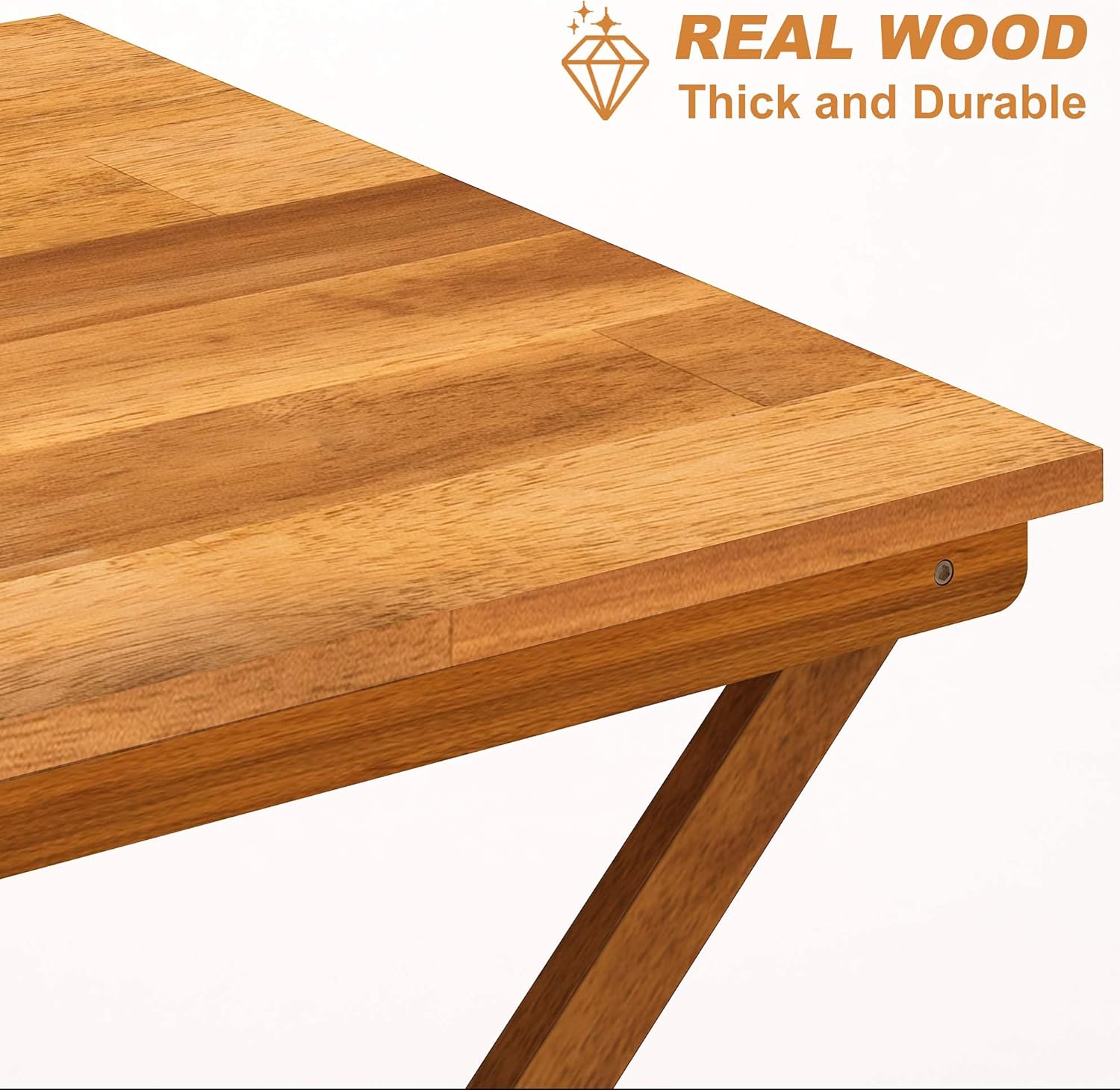 Interbuild Sydney Wood Folding Indoor Outdoor Small Table, Balcony|Backyard|Garden|Patio Table 29.5" x 29.5" x 28.7", Golden Teak