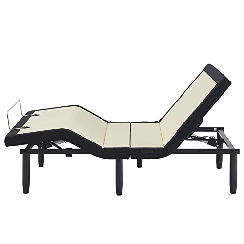Pro Full Adjustable Bed Frame, Adjustable Bed Base with Back&Leg Massage/Wireless Remote&Bluetooth APP/Under Bed Lighting/USB Ports/Back&Foot Incline/Anti Snore/Easy Assembly