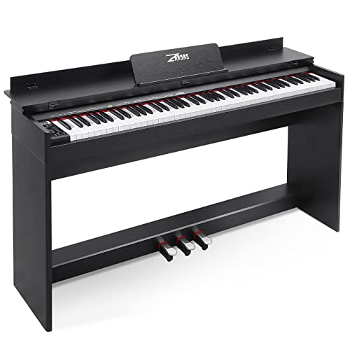 ZHRUNS Digital Piano 88 Key Weighted Keyboard,Full Size Semi Weighted Electronic Keyboard Piano,Electric Piano Keyboard with Sustain Pedal, Portable Piano Keyboard for Beginners Adults,White