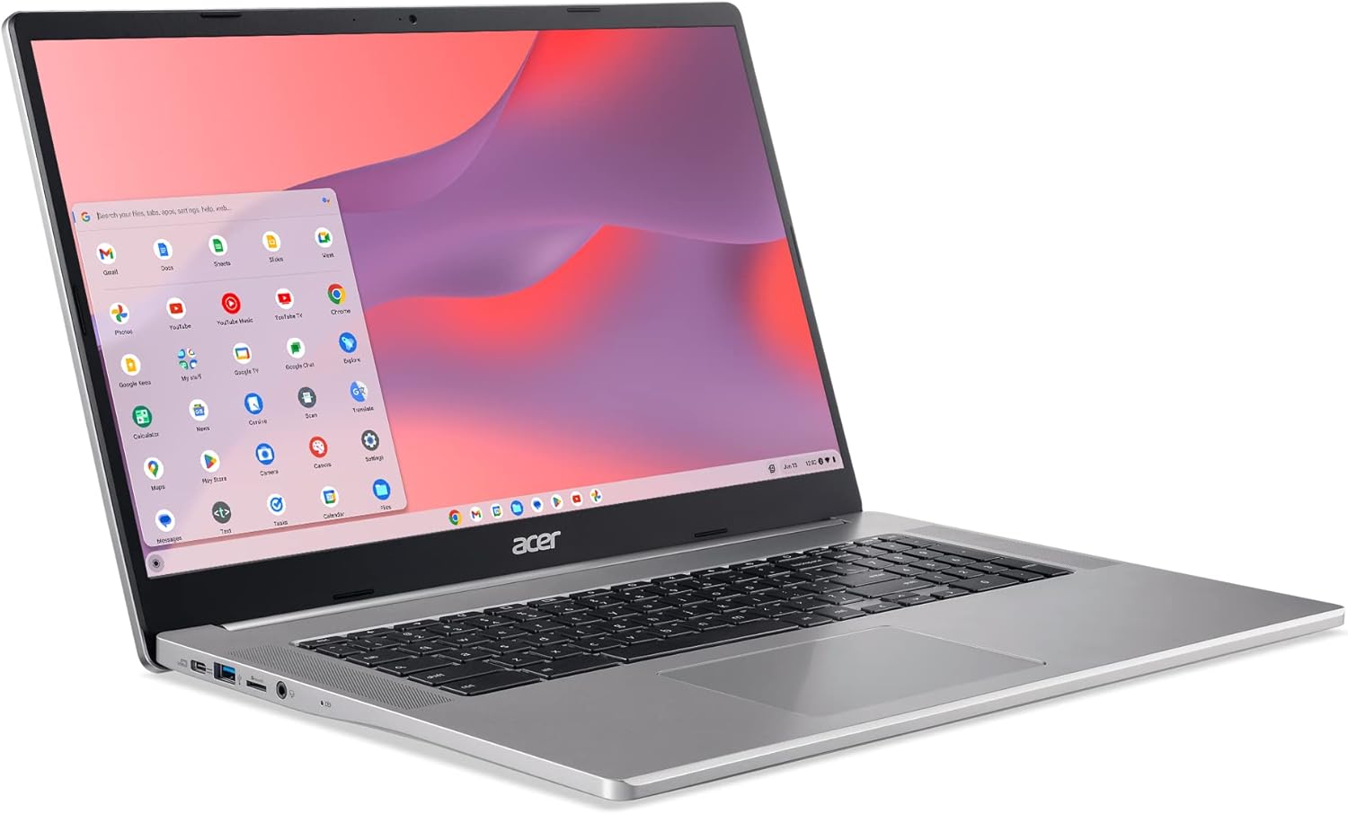 Acer Chromebook 317 CB317-1H-C6RK Laptop | Intel Celeron N4500 | 17.3" Full HD IPS Display | 4GB LPDDR4X | 128GB eMMC | Intel Wireless Wi-Fi 6 AX201 802.11ax | Chrome OS, Silver