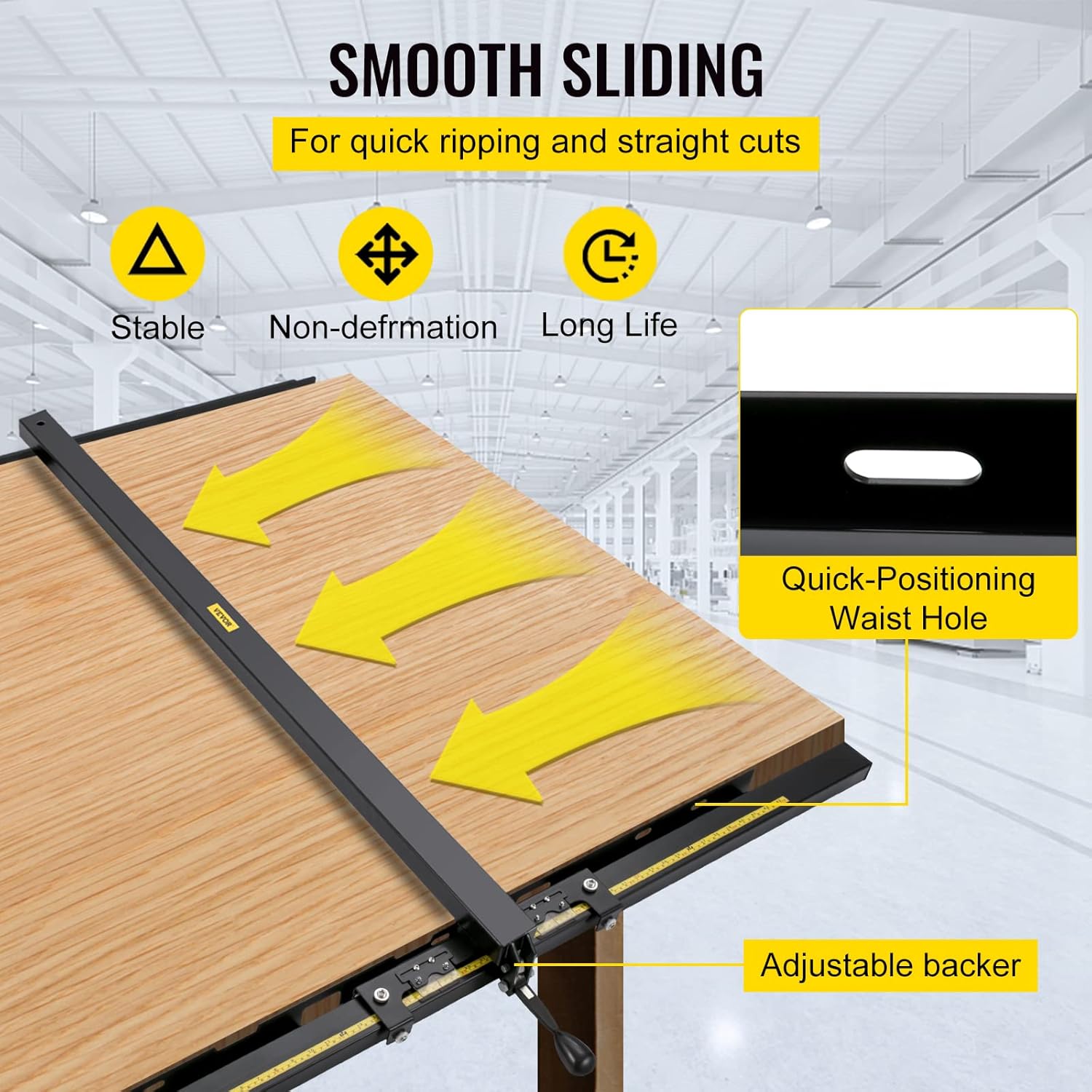 VEVOR Table Saw Fence System, 37×57 Classic Table Saw Fence Rail, Metric/Imperial Scale, Adjustable Hole Saw Fence System, w/Front Guide Bar Table Saw Fence, Tablesaw Fence Slide for Easy Gliding