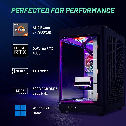 Skytech Gaming PC Desktop – Intel Core i7 12700F 2.1 GHz, NVIDIA RTX 4070 Ti, 1TB NVME SSD, 16GB DDR4 RAM 3200, 750W Gold PSU, 360mm AIO, 11AC Wi-Fi, Windows 11 Home 64-bit,Black