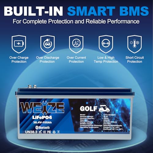 Weize 12V 100Ah TM LiFePO4 Lithium Battery, Built-in Smart BMS, Group 31 Deep Cycle Battery Perfect for Trolling Motor, RV, Solar, Marine, Overland/Van, and Off Grid Applications