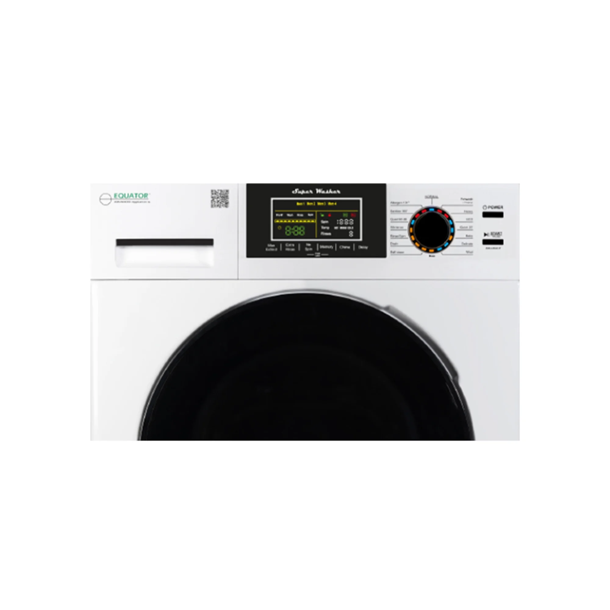 Space-saving Stackable Washer and Dryer set with Sanitize, Allergen, Quiet, Winterize and Short Dryer with Digital Cont.