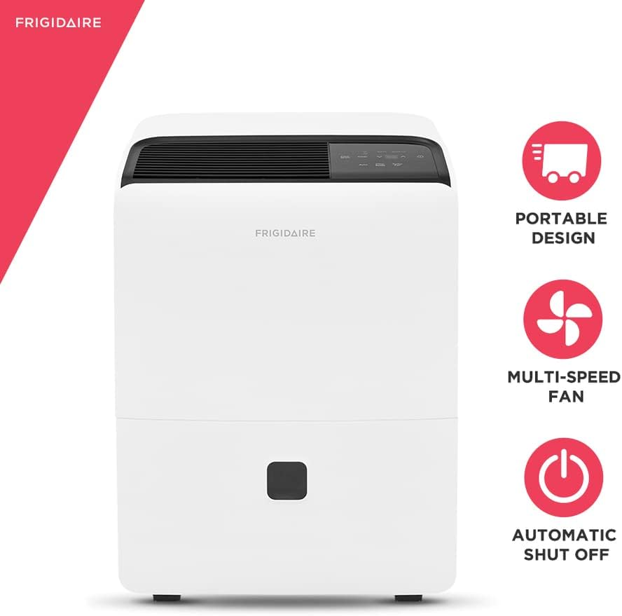 Frigidaire Dehumidifier, High Humidity 50 Pint Capacity, in White