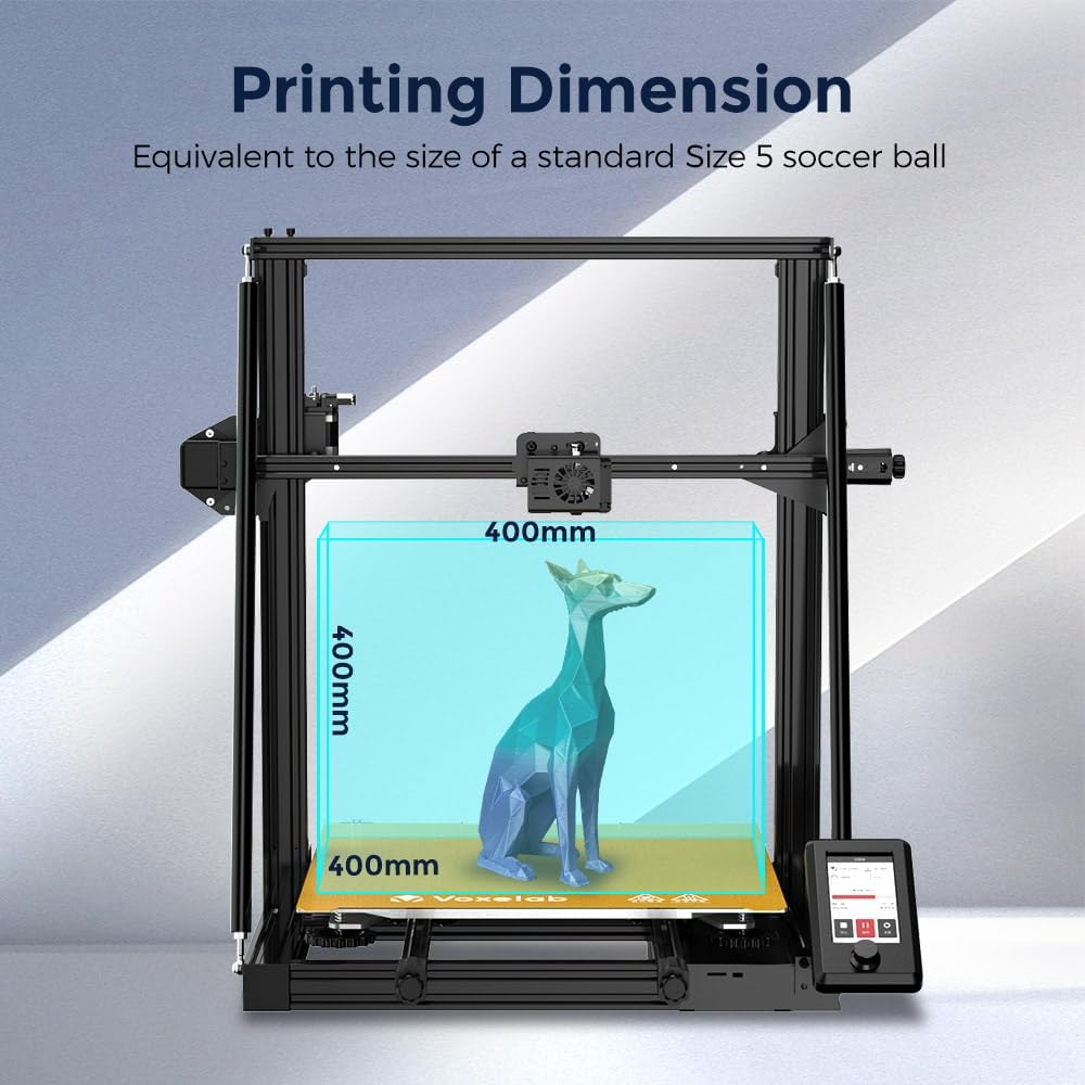 Voxelab Upgraded Aquila X3 Max, FDM 3D Printer 25-Point Auto Leveling and Removable Magnetic PEI Steel Platform, Speed up to 200mm/s, 400×400×400mm Printing Size