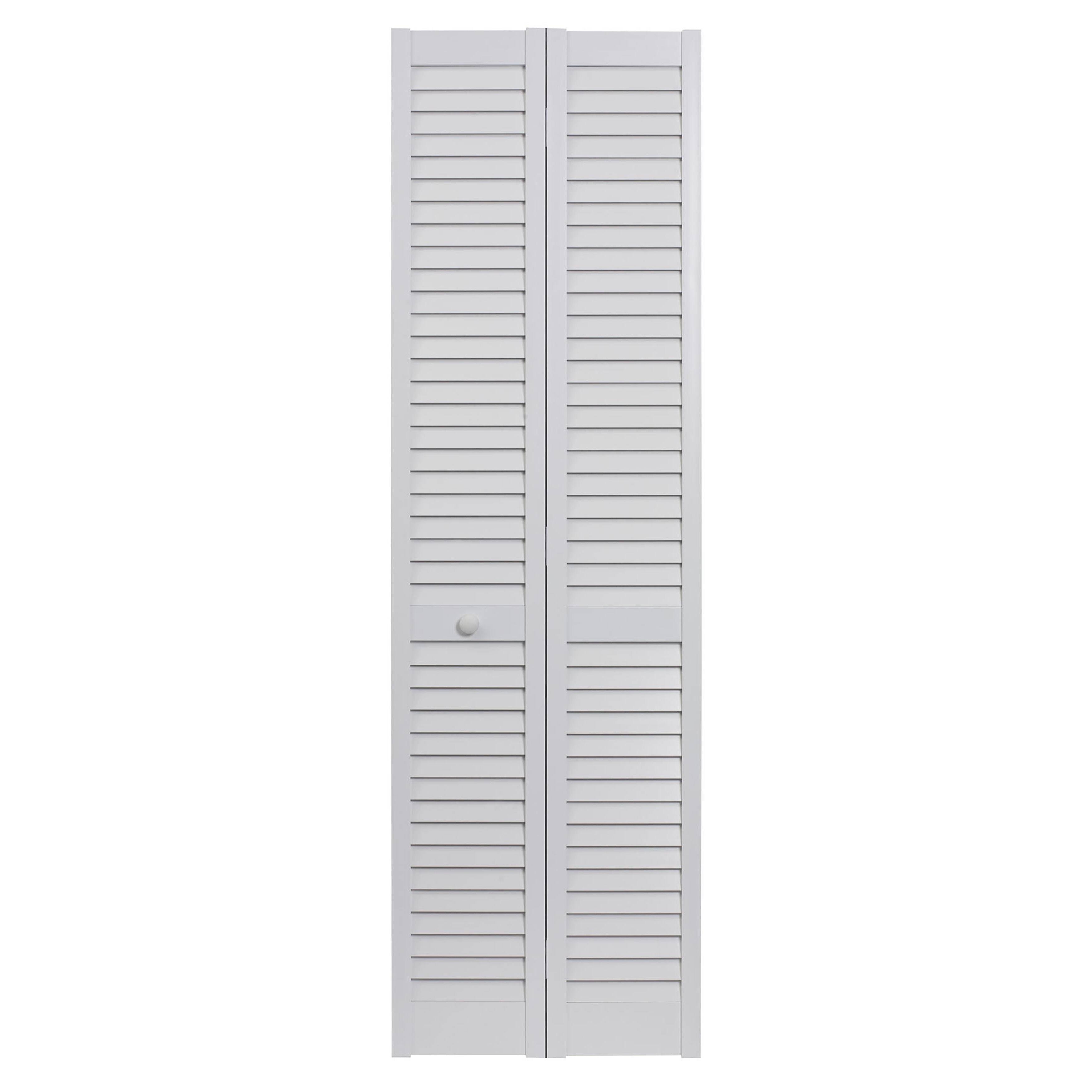 Seabrooke PVC Louvered Bifold DOOR, White, Size: 32 inch x 80 inch