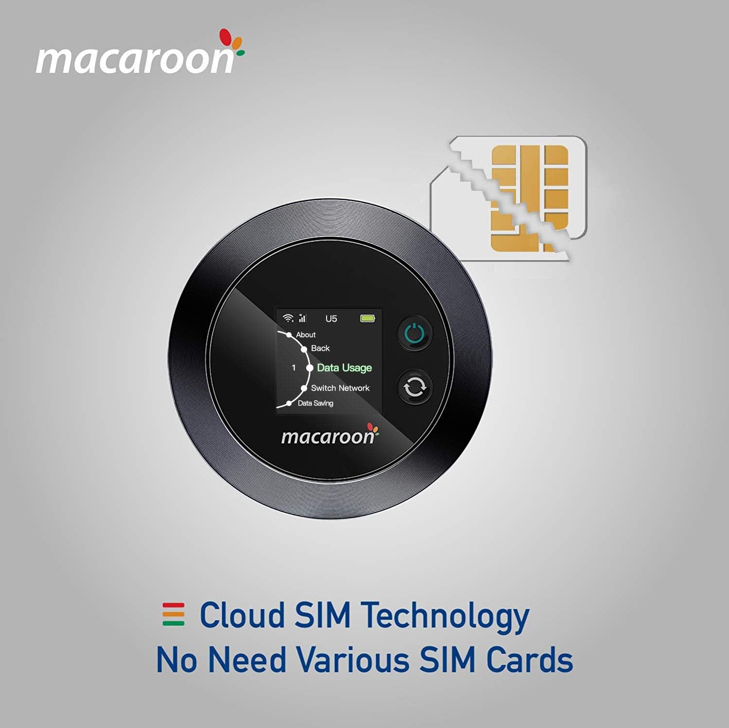 Mobile WiFi Router Portable Cloud 4G LTE Hotspot with USA 40GB and Global 5GB Data Valid for 60 Days Mobile Hotspot No Roaming Charge Worldwide Mifi Device No Sim Card Roaming Home Travel