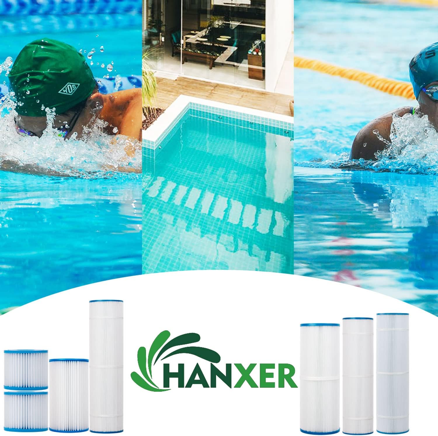 C-7471 Swimming Pool Filter Replaces for PCC105, Pentair CCP420, PCC105-PAK4, 178584, 817-0106, 160301, R173576, Filbur FC-1977, Darlly 71053 105 Sq.Ft Filter Cartridge, Pack of 4