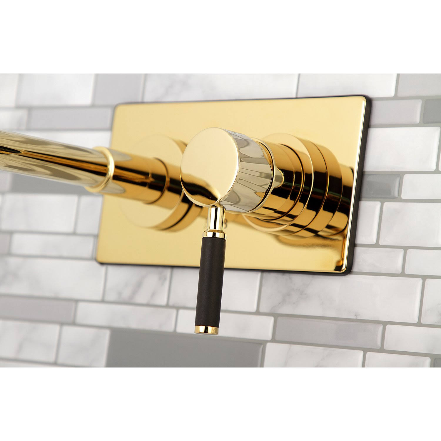 Kingston Brass KS8112DKL Single-Handle Wall Mount Bathroom Faucet, Polished Brass