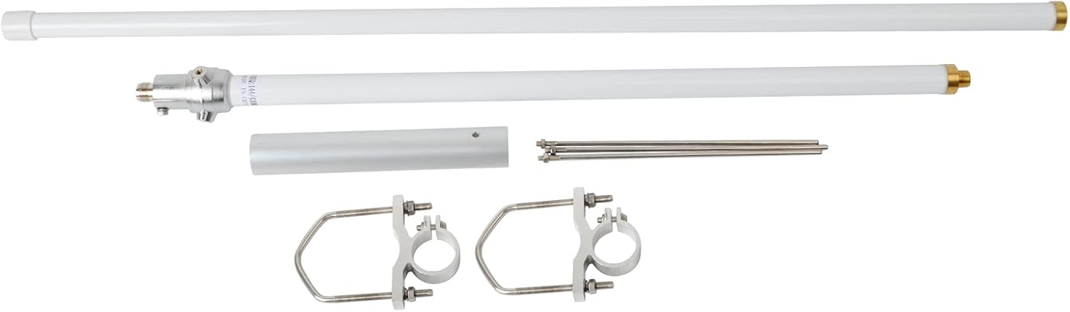 TWAYRDIO 144/430 MHz Dual Band Heavy Duty Fiberglass Vertical Base Antenna - 2Meter/70CM 68.9inches Base Antenna 4.5/7.2dBi with SO-239 Connector for Repeater Mobile Radio Transceiver