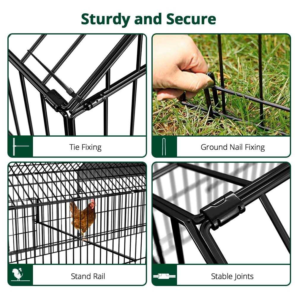 PawGiant Chicken Coop 86×40 Chicken Run Pen for Yard with Cover Outdoor Metal Portable Chicken Tractor Cage Enclosure Crate Outside for Small - Pet Supplies online store