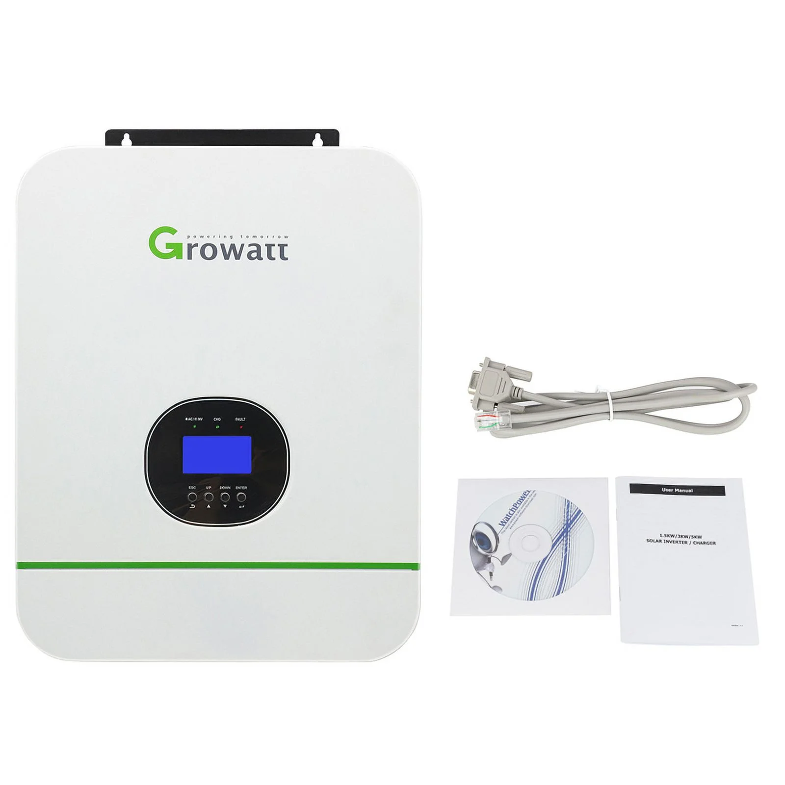 3000W Growatt Solar Inverter Split Phase DC 48V 120VAC Pure Sine Wave Built in MPPT 80A Solar Battery Charger Controller