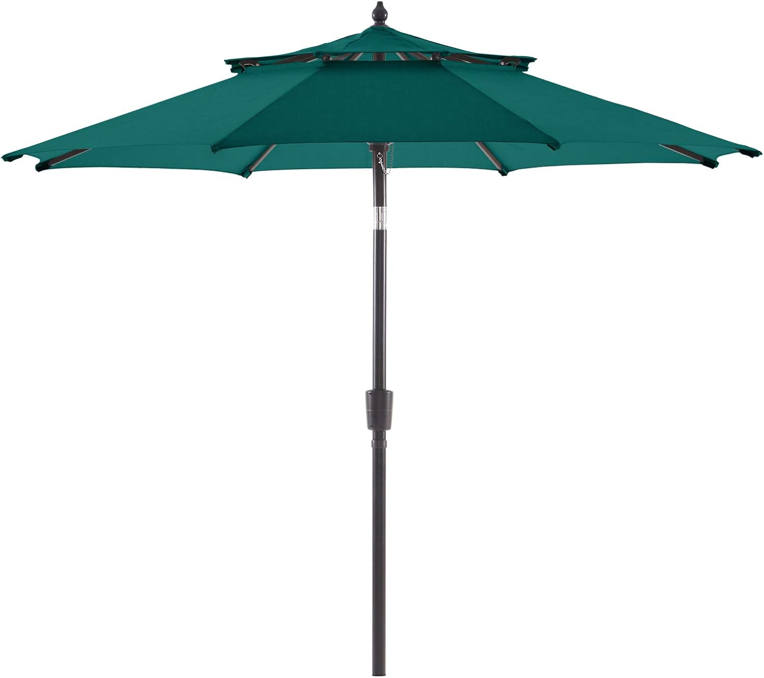 wikiwiki Olefin 9 FT 2 Tier Market Umbrella Patio Outdoor Table Umbrellas with 3-Year Nonfading Olefin Canopy and Push Button Tilt for Garden, Backyard & Pool (Navy Blue)