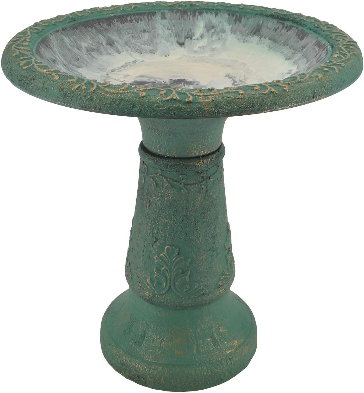 Arcadia Garden Products BB05 Stone Fiberclay Birdbath 19.5x10.25x20.5, Grey