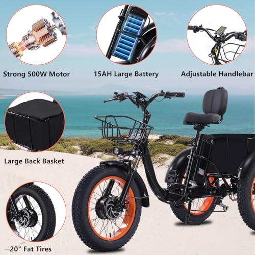 Adult Electric Tricycle Adult Tricycle 3 Wheel Bikes Adults Electric Three Wheel Bike