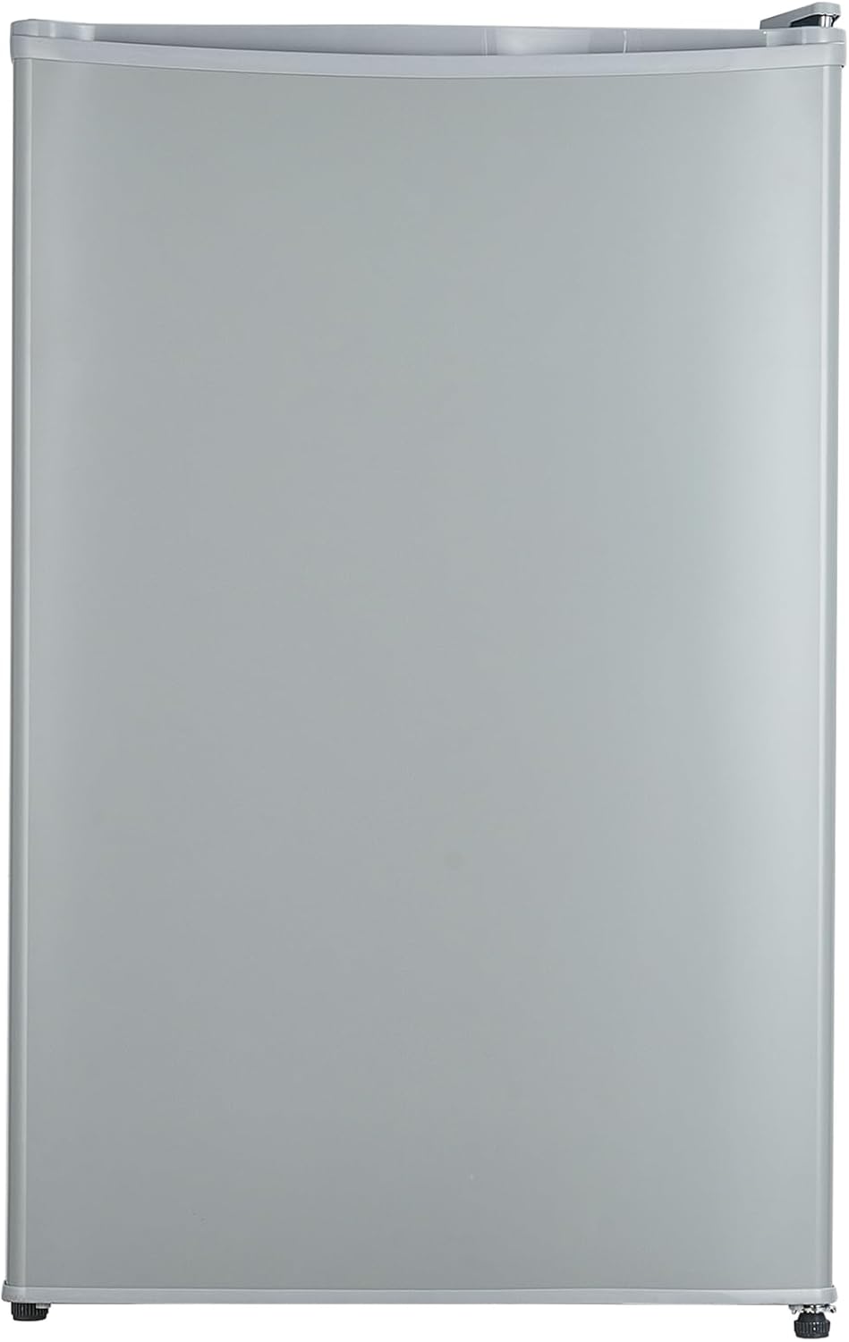 Mini Refrigerator with Freezer, 4.3 Cu.Ft. Compact Refrigerator, 7 Settings Temperature Adjustable, Removable Glass Shelves Dorm Fridge for Garage,Bedroom, Office, Apartment, Grey