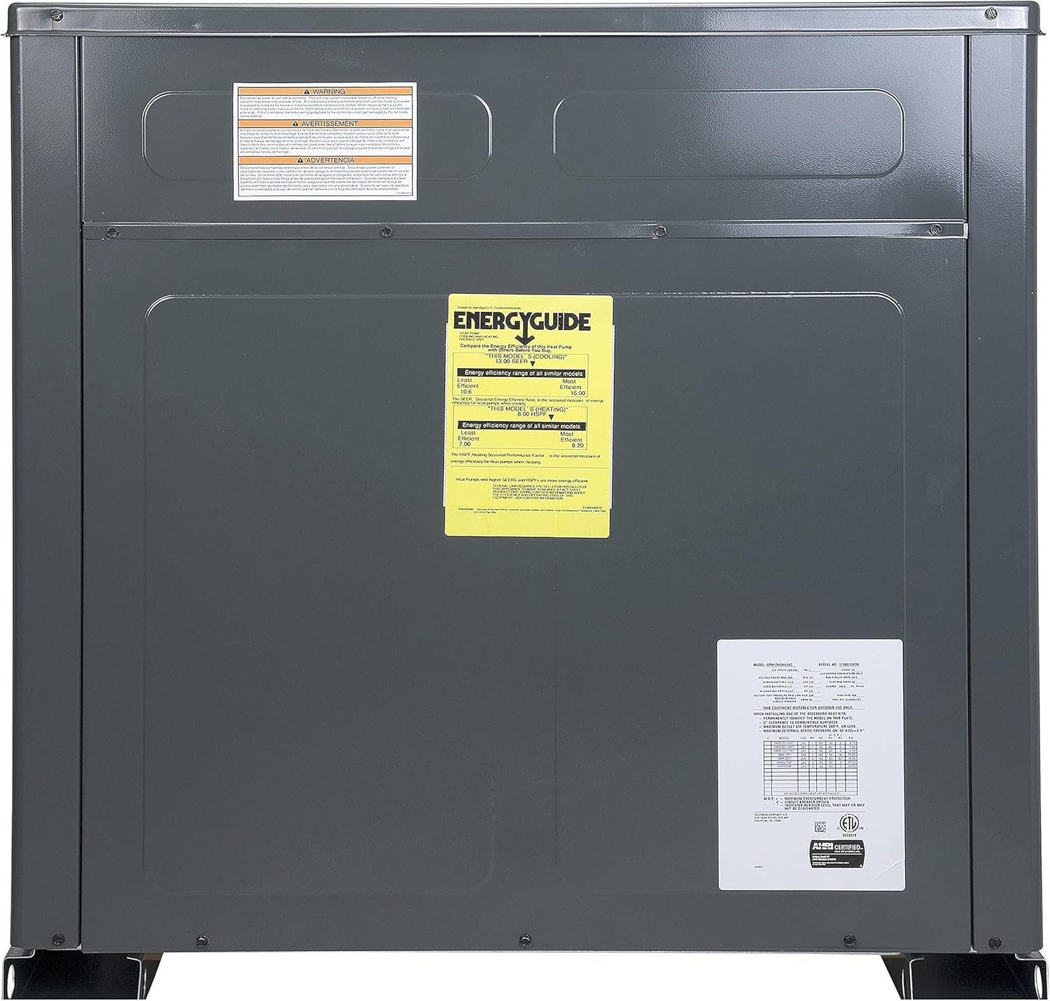 Goodman 3 Ton 14 Seer Package Air Conditioner GPC1436H41