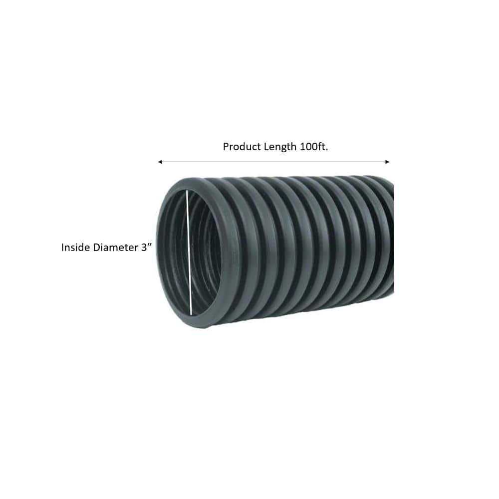 Advanced Drainage Systems Corrugated Drainage Pipe,100 ft. L,Solid - Shop Hardware Tools Online Store