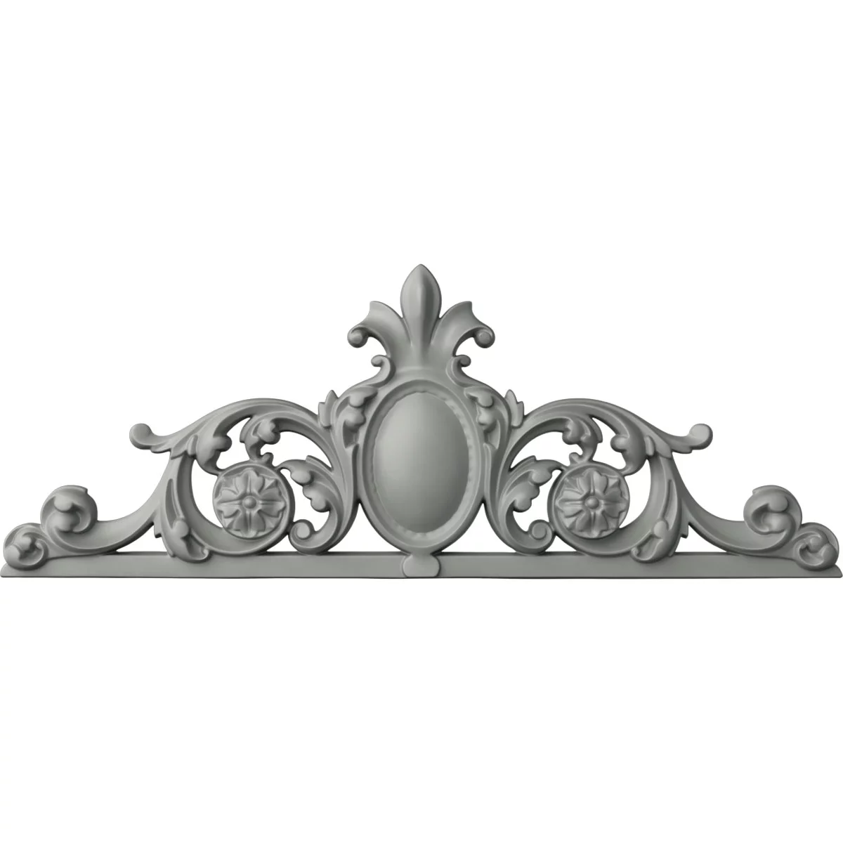 Ekena Millwork 36 3/4"W x 13 3/4"H x 1 3/4"P Valence Center with Scrolls Onlay - Curated Treasures Market