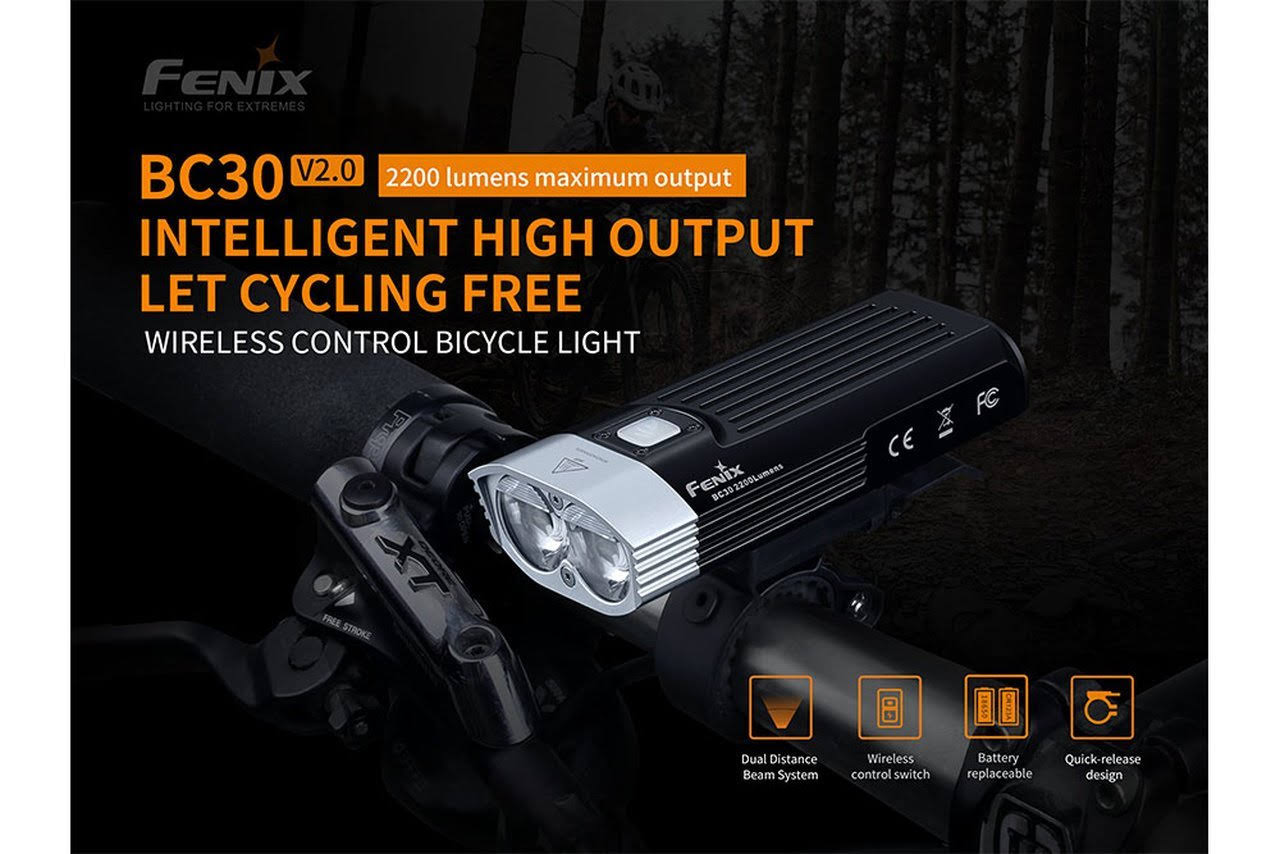 Fenix BC30 V2.0 with Wireless Remote Switch LED Bike Light