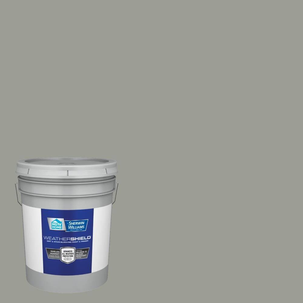 HGTV Home by Sherwin-Williams WeatherShield Semi-Gloss Gray Expose 5007-2a Exterior Paint (5-Gallon) | 5007-2A-636327