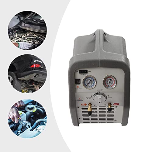 LOYALHEARTDY Refrigerant Recovery Machine AC Oil-Less Portable Refrigerant Recycling Machine HVAC Refrigerant Recovery Unit Air Conditioning Repair Tool for Both Liquid and Vapor Refrigerant