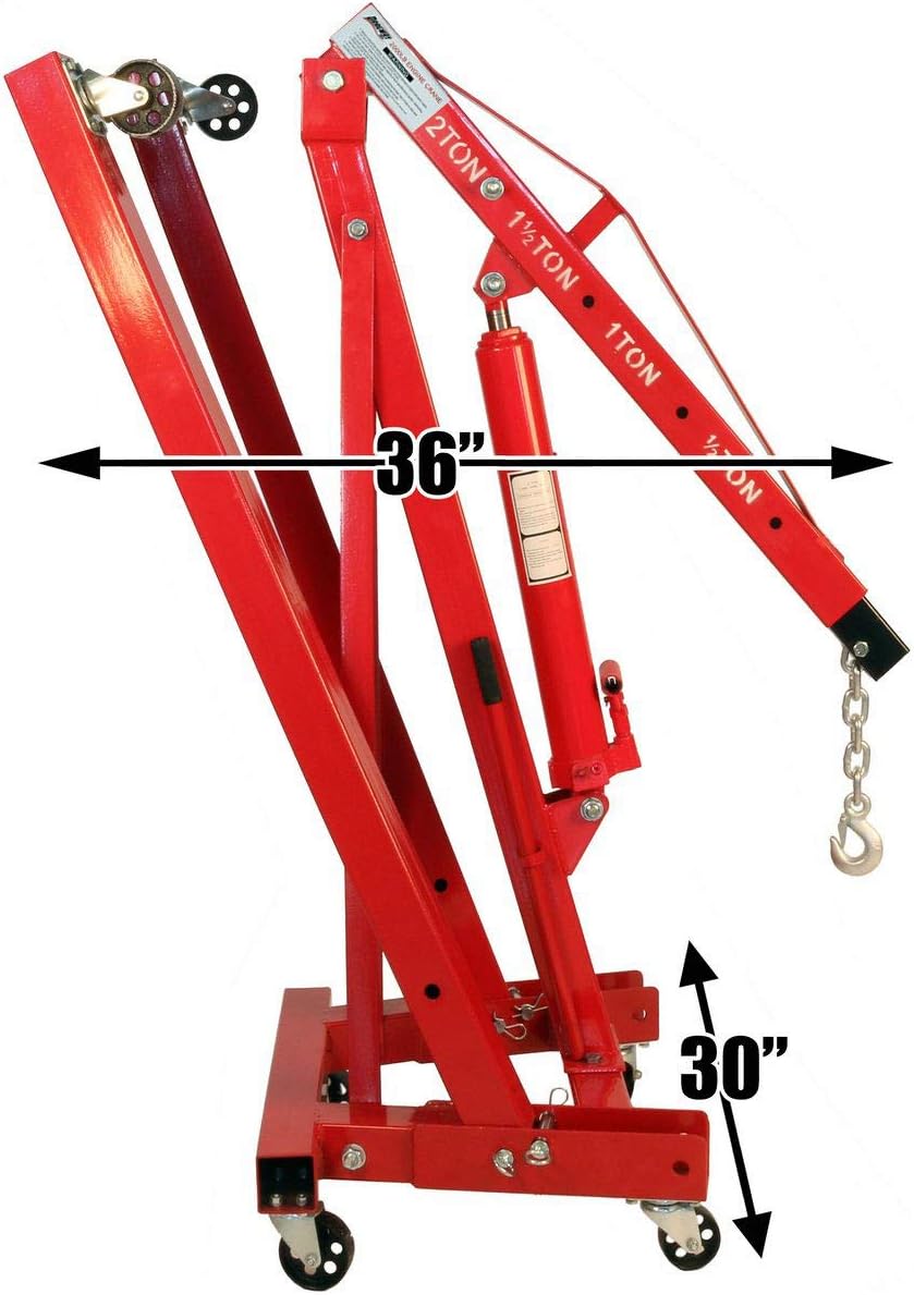 Dragway Tools 2 Ton Folding Hydraulic Engine Hoist Cherry Picker Shop Crane Hoist Lift