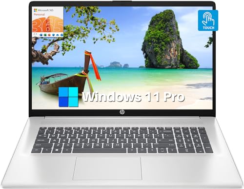 HP 17 Touchscreen Laptop 2024 Newest, 17.3" HD+ Business Laptop PC, Intel Pentium Silver N5030 Processor, Intel UHD Graphics, Numeric Keypad, Long Battery Life, Windows 11 Pro