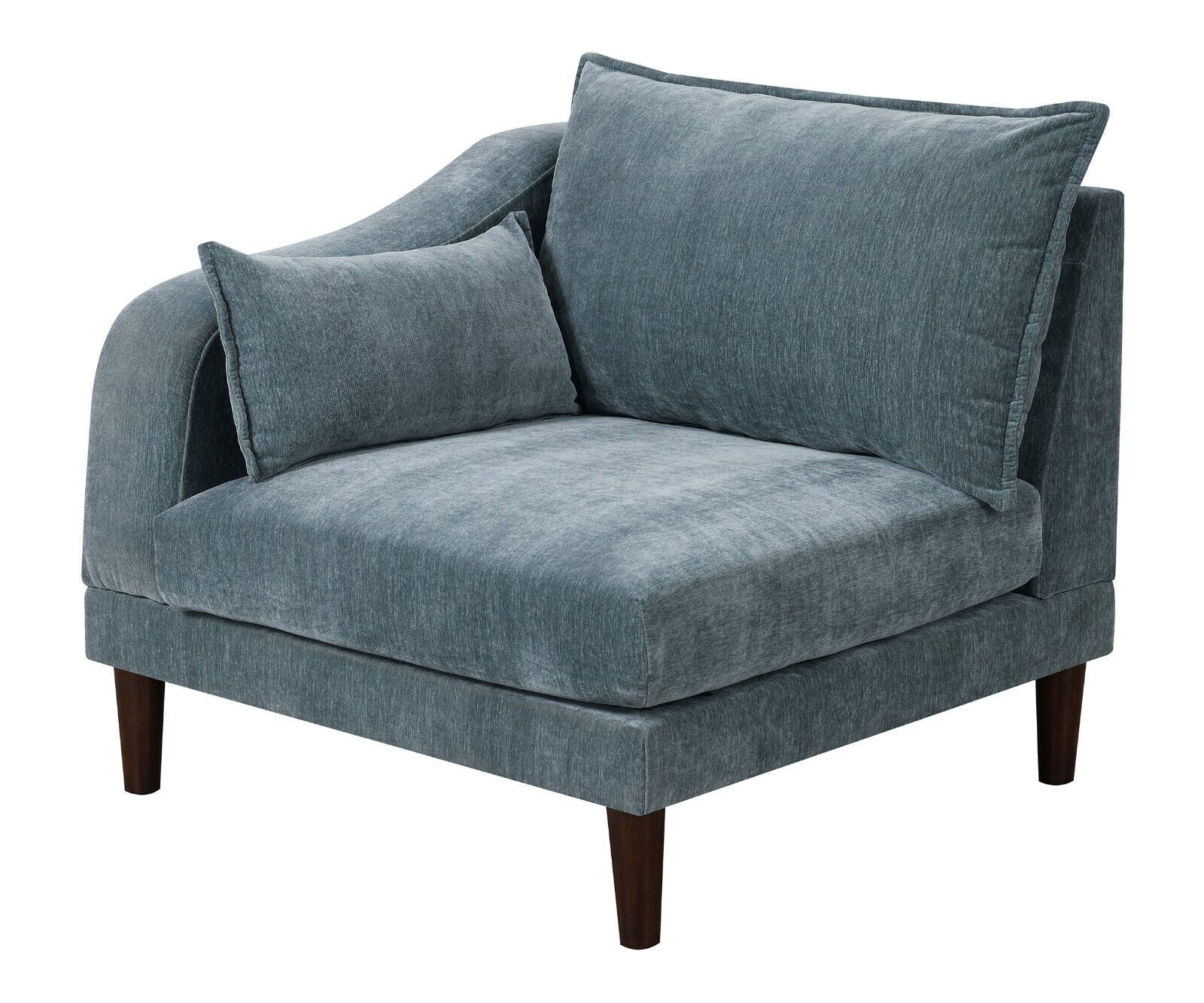 Living Room Classic 7pc Modular Sofa set 4x Corner Wedge 2x Armless Chair 2x Ottoman Mineral Morgan Fabric Cushion Couch