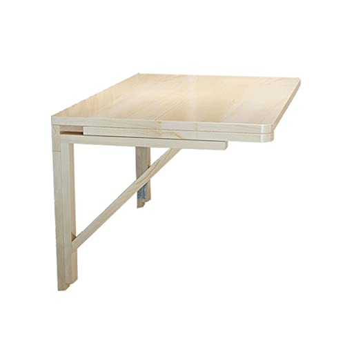 Side Table Solid Wood Wall Hanging Table Folding Table Dining Table Drop-Leaf Table Wall-Mounted Computer Table Desk Wall Table Study Table Double Support Side Table (Size : 80 * 40cm(31 * 16 (60 * 45