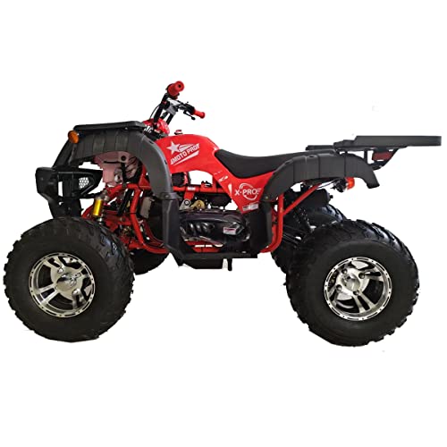 X-PRO 200 Utility ATV with Automatic Transmission w/Reverse, LED Headlight, Big 23"/22" Aluminium Rim Wheels! (Factory Package, Red)