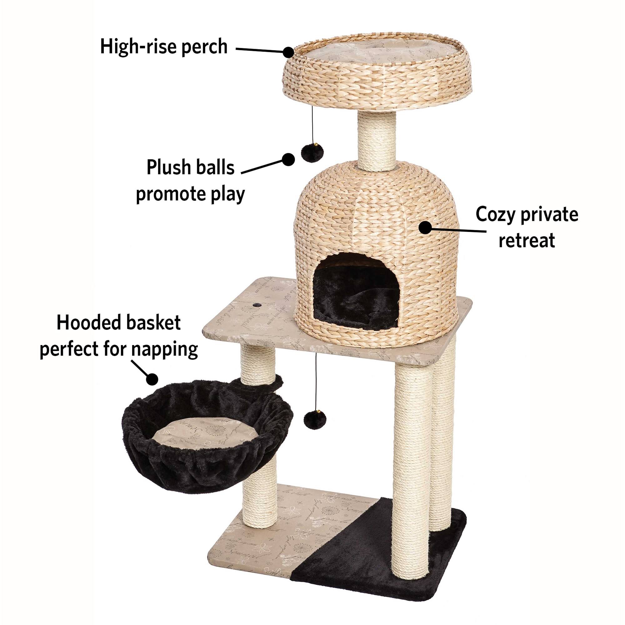 Midwest Homes for Pets Feline Nuvo Reid Wicker Cat Tree