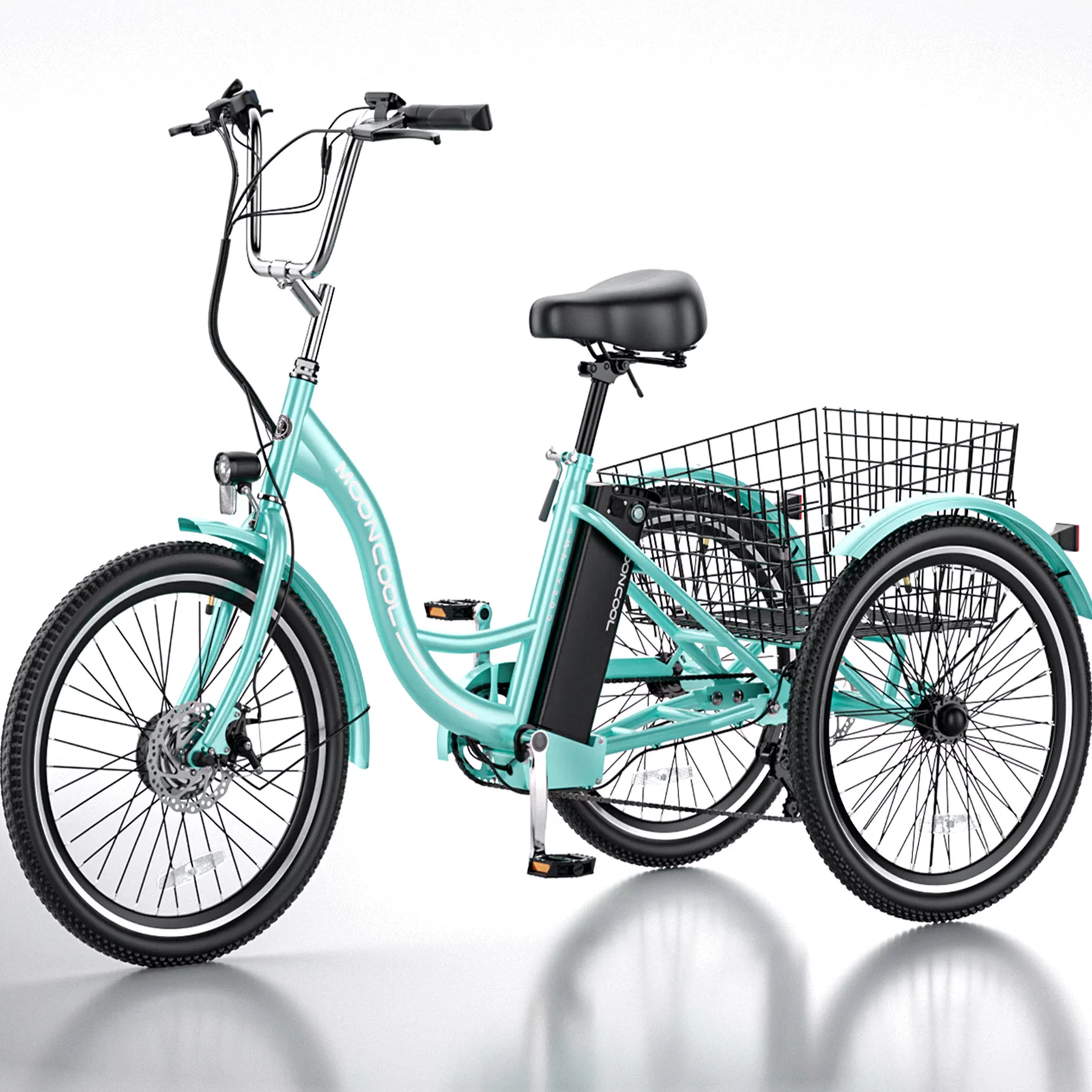 Lilypelle Electric Tricycle ,3 Wheel Motorized Bicycle,with 350W Motor 36V 10.4AH Lithium Battery ,24" Adults Electric Trike, Three Wheel Ebike E Bicycle with Basket