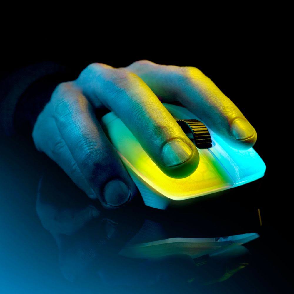 Roccat Kone Pro Air Wireless u0026 Bluetooth Ultralight 19K dpi Optical Gaming Mouse with RGB Lighting White - Arctic White - Ea