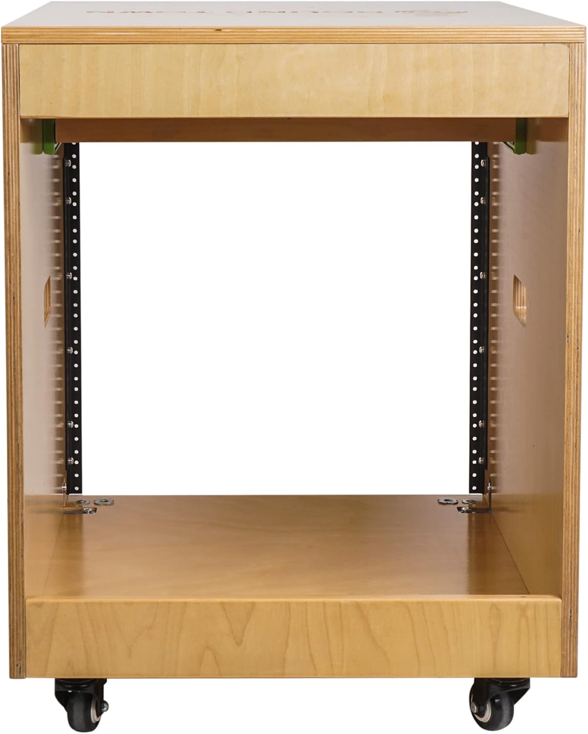 Sound Town 12U DIY Slanted Studio Rack with 12U Rack Space, Extra 2U Drawer, Plywood, Rubber Feet, Casters, Weathered Gray (SDRK-12TBD2)