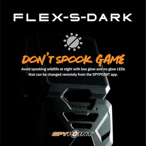 SPYPOINT Flex-S-Dark Solar Cellular Trail Camera – Built-in Solar Panel, 40MP Photos, 1080p Videos + Sound, No-Glow Game Camera, Night Vision, Motion Activated Trail Cam