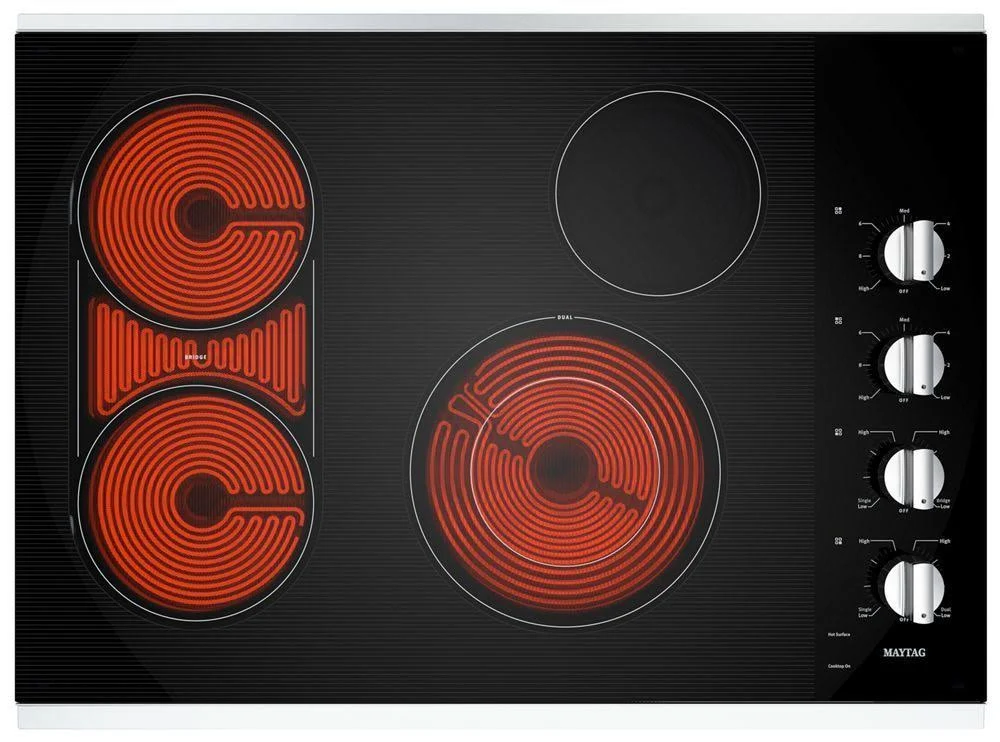 Maytag MEC8830HS 30-Inch Electric Cooktop with Reversible Grill and Griddle Stainless Steel