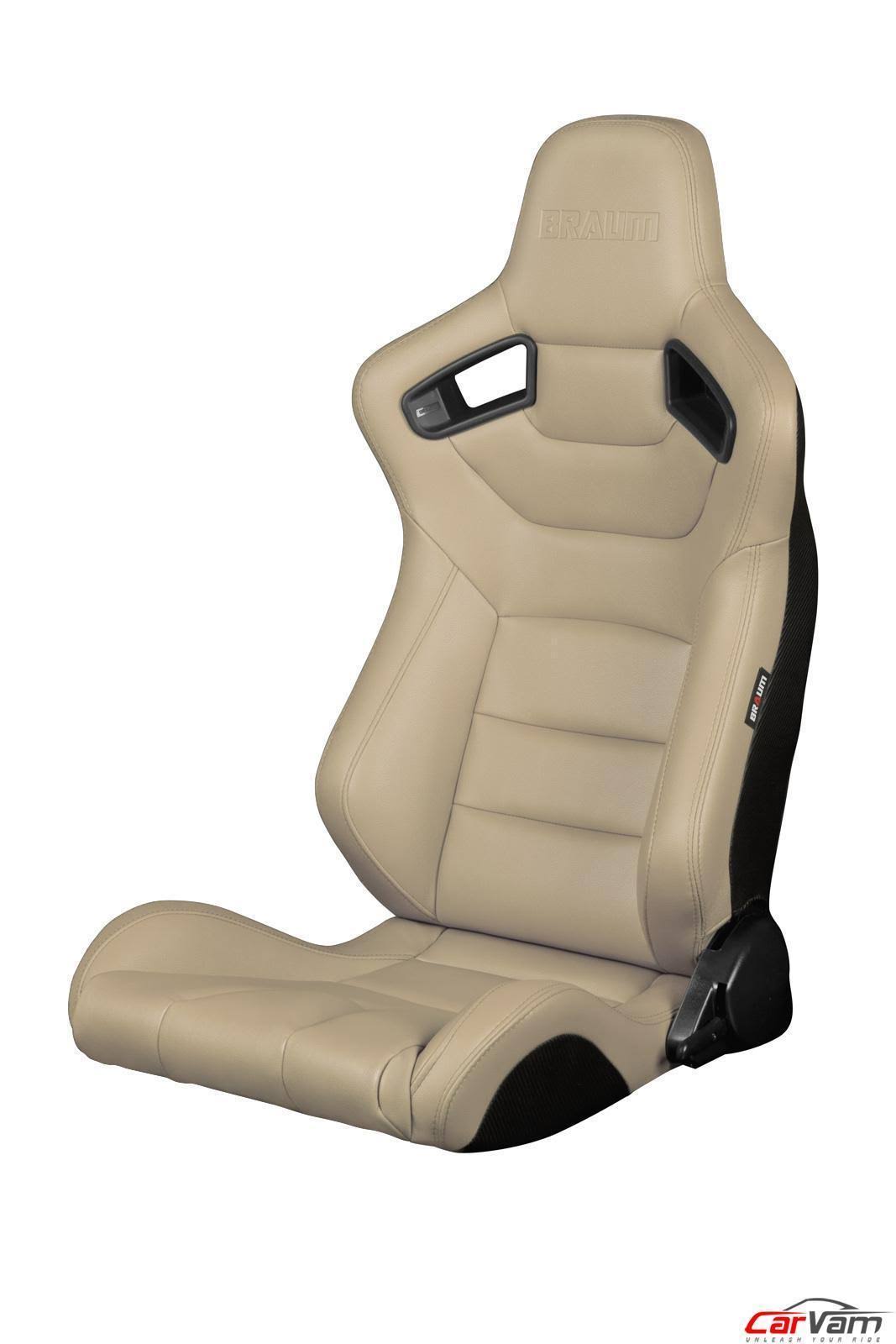 Braum Elite Series Beige Leatherette Racing Seats: Pair
