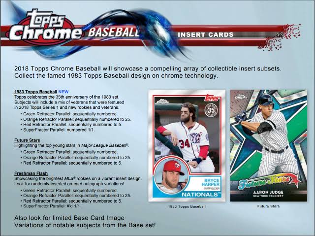 2018 Topps Chrome Baseball Blaster Box (Sealed)