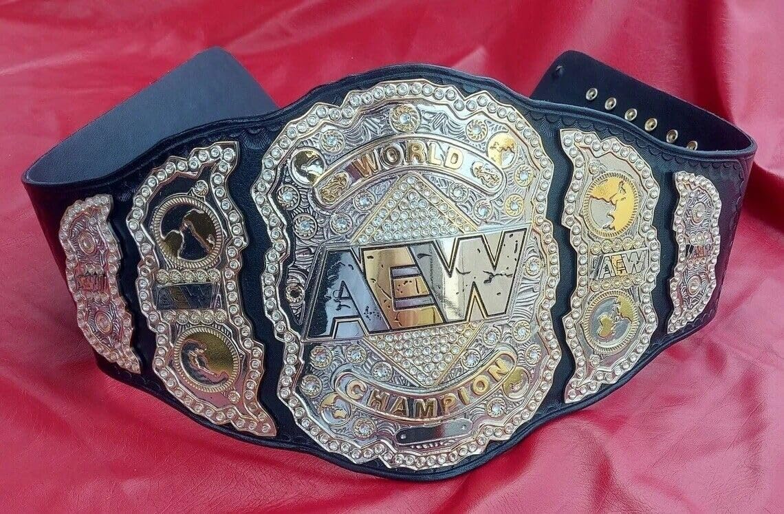 AEW World Heavyweight Wrestling Championship Title Belt Replica, Authentic Wear Universal Championship Title Belt - Adult Size
