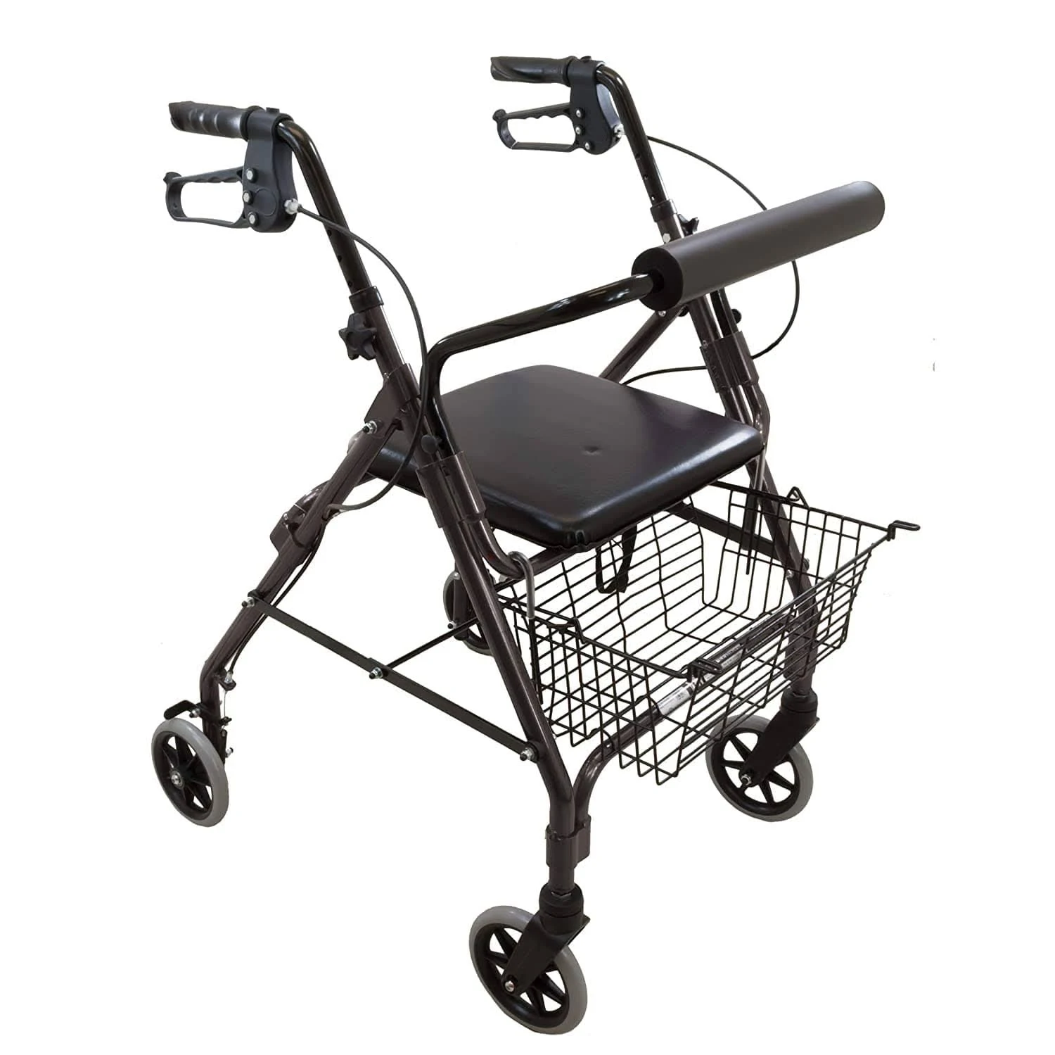 ProBasics Aluminum Rollator Walker with Seat - Rolling Walker with 6-Inch Wheels - Blue Flame